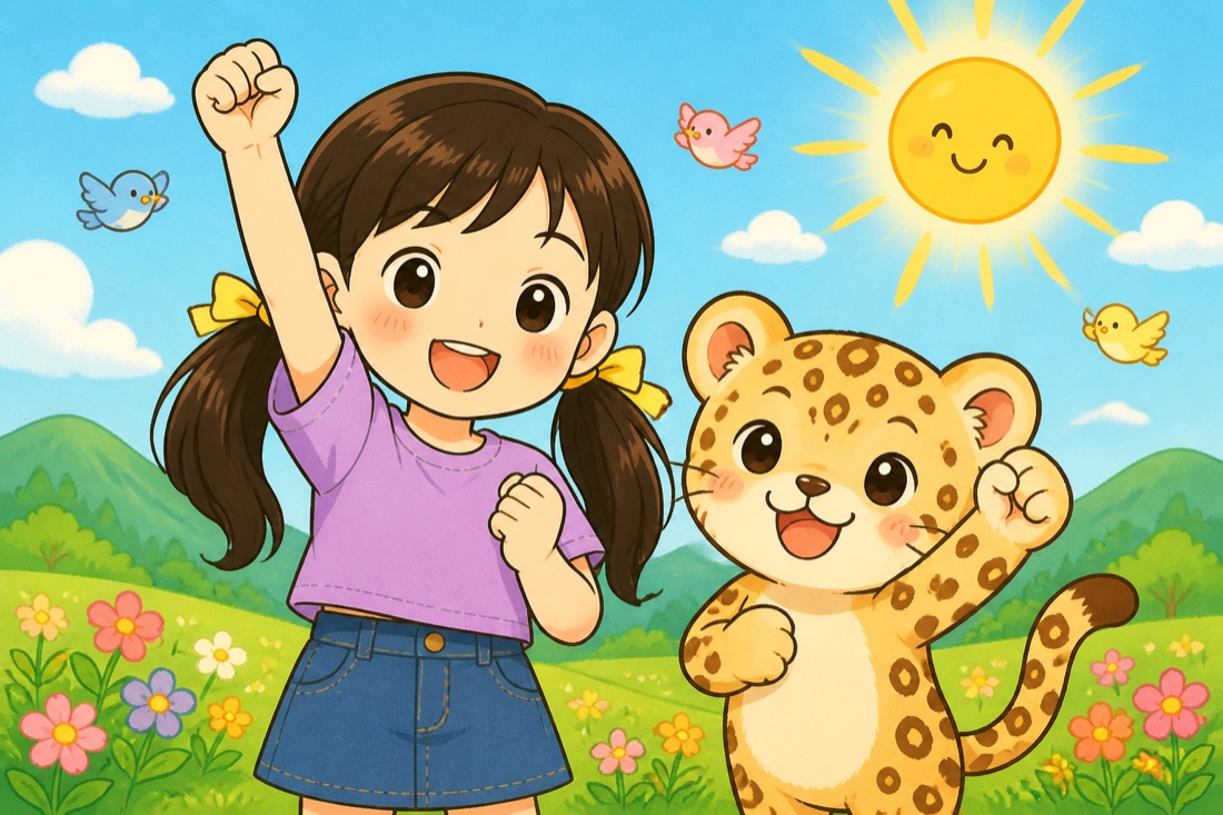 まほちゃんとヒョウの子